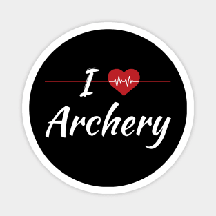 I Love Archery Cute Red Heartbeat Magnet